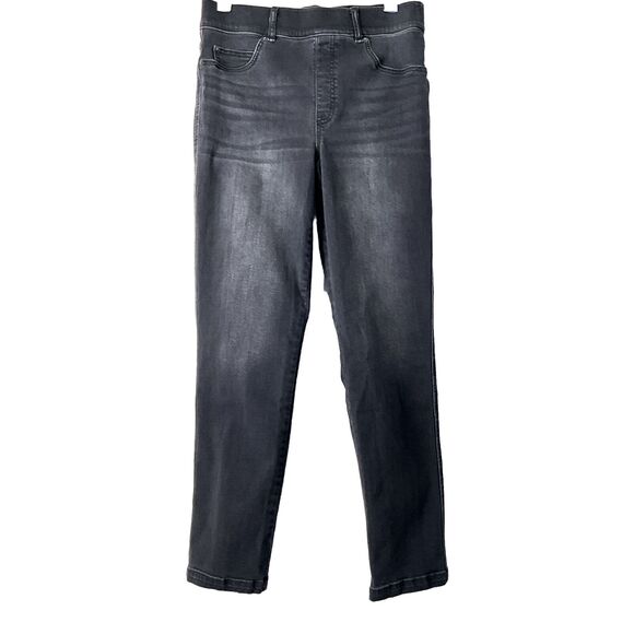 SPANX Jeans Size L Black Washed Pull On Stretch - Picture 4 of 12